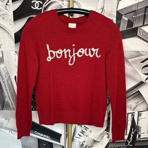 Cinq à Sept Bonjour Wool-Blend Crewneck Sweater